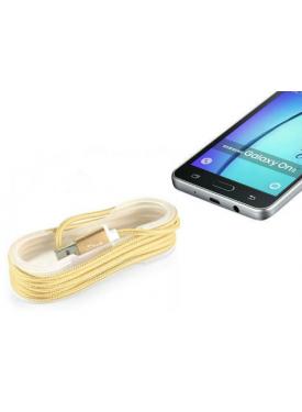 Android Örgü Şeklinde Renkli Çelik Şarj Data Kablosu - Gold
