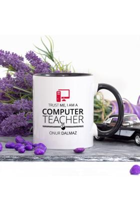 Kişiye Özel Lacivert Renkli Bilgisayar Öğretmeni Kupa Bardak