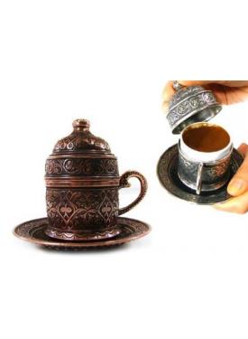 Osmanlı Motifli Kahve Fincanı - Bakır
