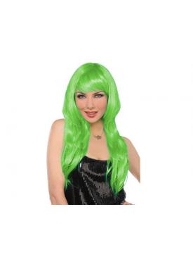 Uzun Peruk Saç - Yeşil