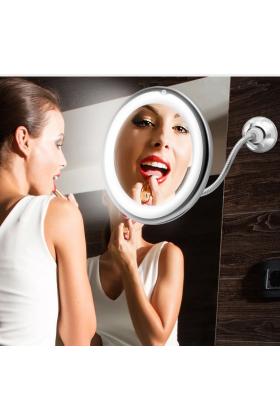 10x Zoomlu Esnek Işıklı Makyaj Aynası Büyüteç Led Işıklı Ayna