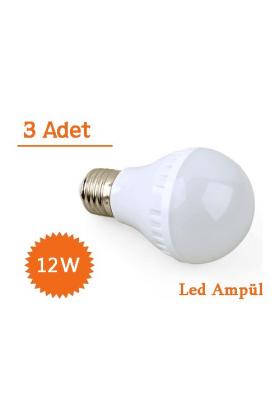 12W Enerji Tasarruflu Led Ampul ( 3 Adet )