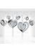 3 Boyutlu Spiralli Gümüş Renk Kalp Şekilli Tavan Asma Süsü 12 Adet