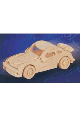 3D Ahşap Puzzle - Pi-911 Araba