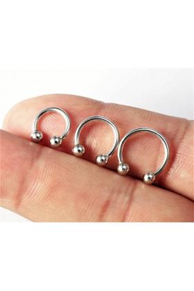 3lü Set 3 Boy Smiley Piercing Tragus -Burun Kaş Kıkırdak Helix Dudak (6mm-8 mm-10mm)