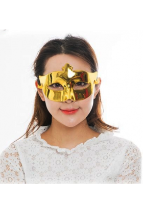 Altın Renk Kostüm Partisi Ekstra Parlak Balo Maskesi 15x10 cm