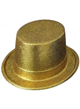 Altın Renk Uzun Plastik Simli Parti Şapkası