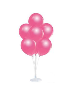 Balon Standı ve 10 Adet Sedefli Metalik Fuşya Balon Seti