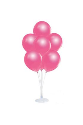 Balon Standı ve 10 Adet Sedefli Metalik Fuşya Balon Seti