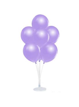 Balon Standı ve 10 Adet Sedefli Metalik Lila Balon Seti
