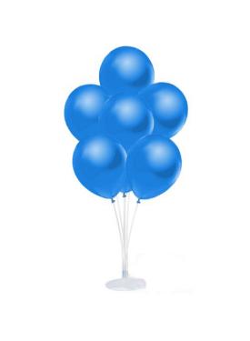 Balon Standı ve 10 Adet Sedefli Metalik Mavi Balon Seti