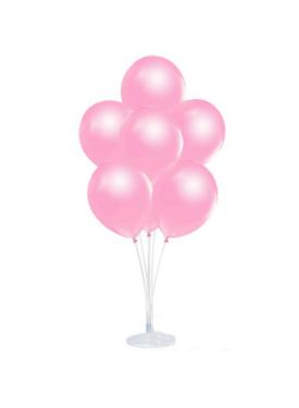 Balon Standı ve 10 Adet Sedefli Metalik Pembe Balon Seti