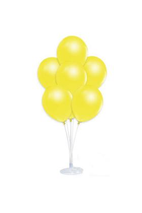 Balon Standı ve 10 Adet Sedefli Metalik Sarı Balon Seti