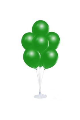 Balon Standı ve 10 Adet Sedefli Metalik Yeşil Balon Seti