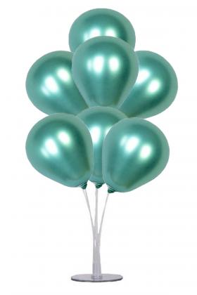Balon Standı ve 7 Adet Yeşil Renk Krom Balon Seti