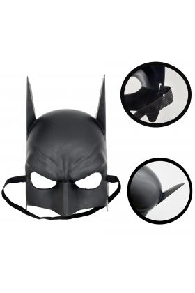 Siyah Renk Çocuk Boy Arkadan Lastikli Batman Maskesi A Kalite  20x14 cm