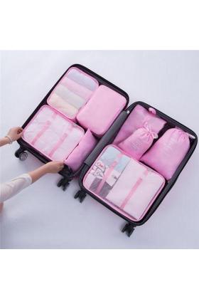 Bavul İçi Düzenleyici  Organizer 6 lı Set - Pembe