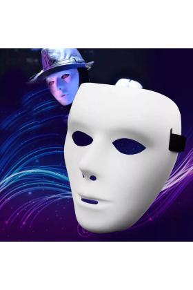 Beyaz Renk Hip Hop Anonim Jabbawockeez Maskesi 18X15 cm