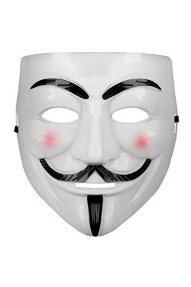 Beyaz Renk Pembe Yanaklı İthal V For Vendetta Maskesi