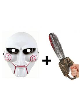 Beyaz Renk Testere Maskesi Saw Maskesi ve Testere Kılıç Hızar Seti