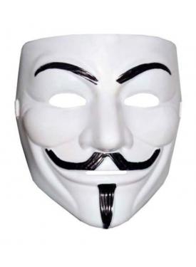 Beyaz Renk V For Vendetta Maskesi Yerli Üretim