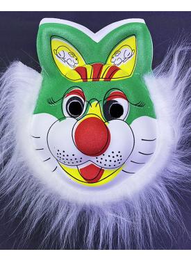 Beyaz Saçlı Yeşil Kulaklı Peluş Kırılmaz Yumuşak Tavşan Maskesi