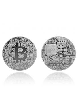 Bitcoin Madeni Hatıra Parası Hediyelik - Gümüş Renk