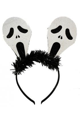 Cadılar Bayramı Halloween Çığlık Maskesi Figürlü Parti Tacı 18x20 cm