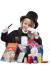Çocuk Boy Siyah Sihirbaz Pelerini Siyah Sihirbaz Şapkası ve 7 Parça Sihirbazlık Oyunları