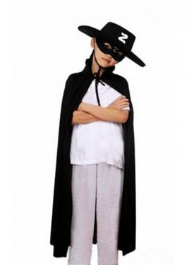 Çocuk Boy Zorro Pelerin + Şapka + Maske Kostüm Seti