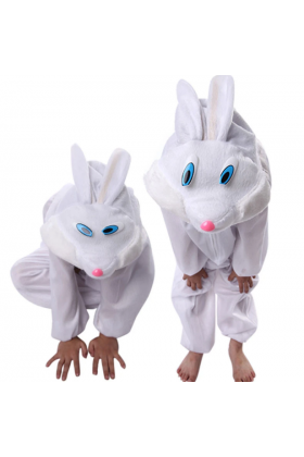 Çocuk Tavşan Kostümü Beyaz Renk 4-5 Yaş 100 cm