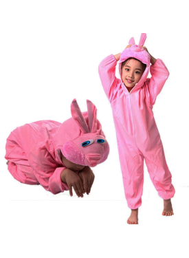 Çocuk Tavşan Kostümü Pembe Renk 4-5 Yaş 100 cm