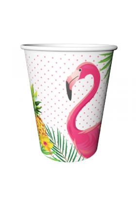 Flamingo Temalı Karton Bardak 8 Adet