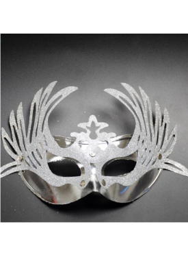 Geyik Model Gümüş Renk Venedik Yılbaşı Parti Maskesi