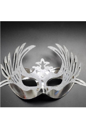 Geyik Model Gümüş Renk Venedik Yılbaşı Parti Maskesi