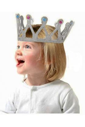Gümüş Renk Çocuk ve Yetişkin Uyumlu Kraliçe Tacı Prenses Tacı 8X25 cm