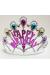 Gümüş Renk Happy Birthday Yazılı Doğum Günü Tacı 60 cm