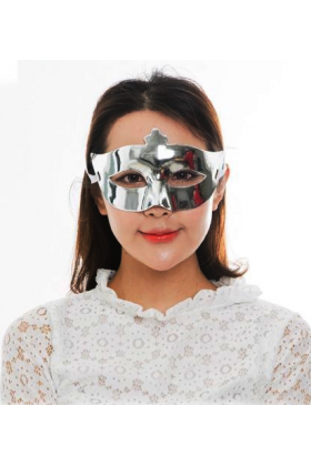 Gümüş Renk Kostüm Partisi Ekstra Parlak Balo Maskesi 15x10 cm