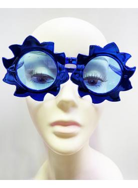Güneş Model Metalize Parlak Parti Gözlüğü Mavi Renk 14x7 cm