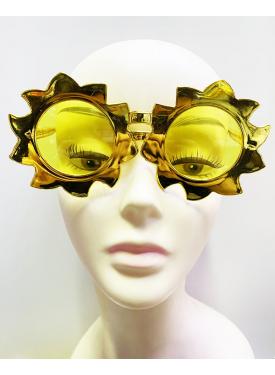 Güneş Model Metalize Parlak Parti Gözlüğü Sarı Renk 14x7 cm