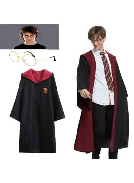 Harry Potter Gryffindor Kapişonlu Çocuk Kostüm + Gözlük Seti