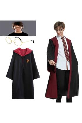 Harry Potter Gryffindor Kapişonlu Çocuk Kostüm + Gözlük Seti