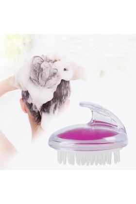 İnce Uçlu Şampuan Hazneli Silikon Duş Fırçası - Saç Yıkama Masaj Aleti