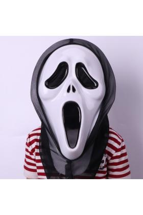 Kapşonlu Çığlık Maskesi Scream Maskesi - Hayalet Maskesi 33x21 cm