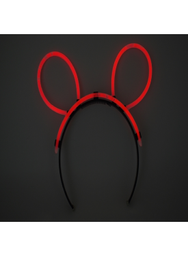 Karanlıkta Parlayan Fosforlu Glow Stick Taç Tavşan Kulağı Tacı Kırmızı Renk