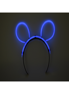 Karanlıkta Parlayan Fosforlu Glow Stick Taç Tavşan Kulağı Tacı Mavi Renk