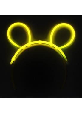 Karanlıkta Parlayan Fosforlu Glow Stick Taç Tavşan Kulağı Tacı Sarı Renk