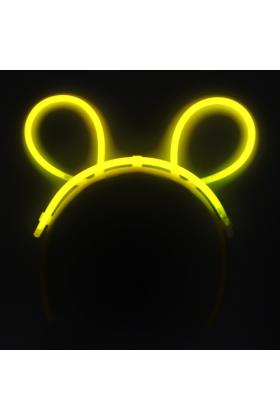 Karanlıkta Parlayan Fosforlu Glow Stick Taç Tavşan Kulağı Tacı Sarı Renk