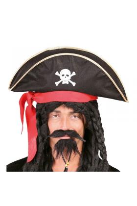 Karayip Korsanları Kaptan Jack Kumaş Korsan Şapkası Yetişkin