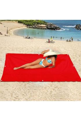 Katlanır Kamp Çadırı Gölgelik Güneşlik Tente Branda Piknik Örtüsü Kamp Çadır Plaj Yer Matı - Kırmızı